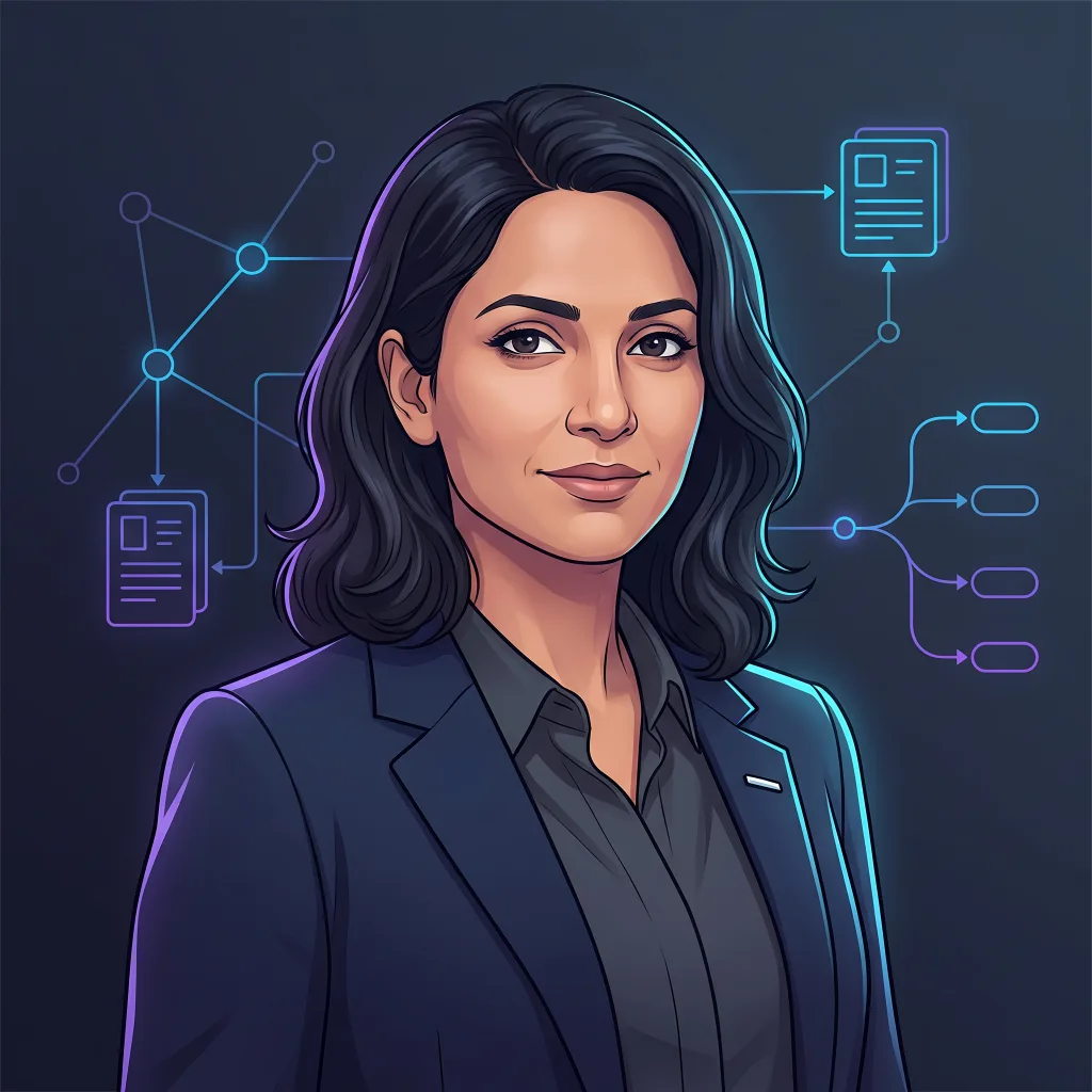 Conceptual portrait of Nadia, the SecOpsMate AI Knowledge Curation Agent.